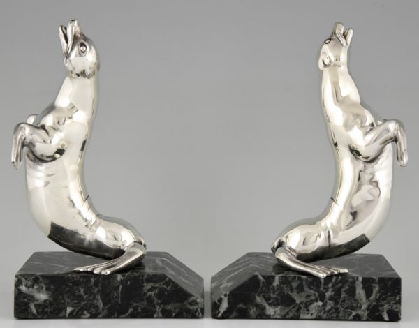 Art Deco seal bookends