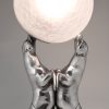 Art Deco verzilverde lamp zeeleeuwen met bal