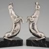 Art Deco silvered seal bookends