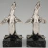 Art Deco silvered seal bookends