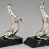 Art Deco silvered seal bookends