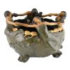 Art Nouveau planter with dancing woman and flowers La Ronde