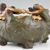 Art Nouveau planter with dancing woman and flowers La Ronde