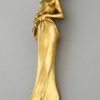 Art Nouveau coupe papier en bronze doré avec femme