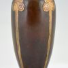 Art Deco vase en bronze sur soccle en marbre