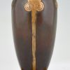 Art Deco bronze vase on marble base