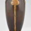 Art Deco vase en bronze sur soccle en marbre