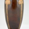 Art Deco vase en bronze sur soccle en marbre