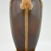 Art Deco bronze vase on marble base