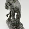 Art Deco Bronze Skulptur Panther