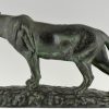 Art Deco bronze panther sculpture