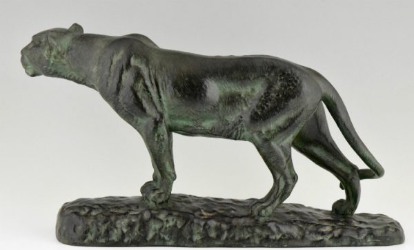 Art Deco Bronze Skulptur Panther