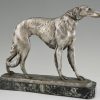 Art Deco sculpture en bronze chien Barzoï