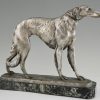 Art Deco bronze sculpture of a Borzoi dog