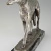 Art Deco sculpture en bronze chien Barzoï