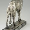 Art Deco bronze sculpture of a Borzoi dog