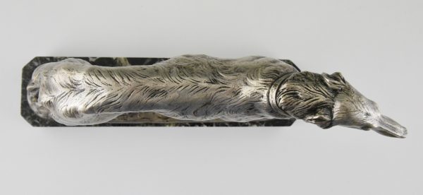 Art Deco sculpture en bronze chien Barzoï
