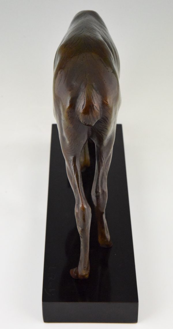 Art Deco bronze sculpture of a female deer