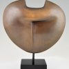 Moderne bronzen abstracte sculptuur