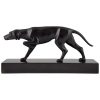 Art Deco bronze of hunting dog.