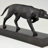 Art Deco bronze of hunting dog.