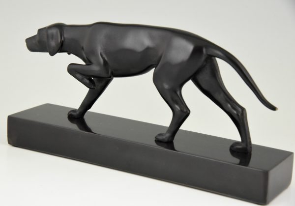 Sculpture en bronze Art deco chien de chasse