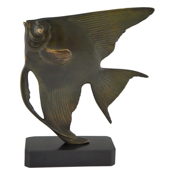 Art Deco bronzen beeld vis