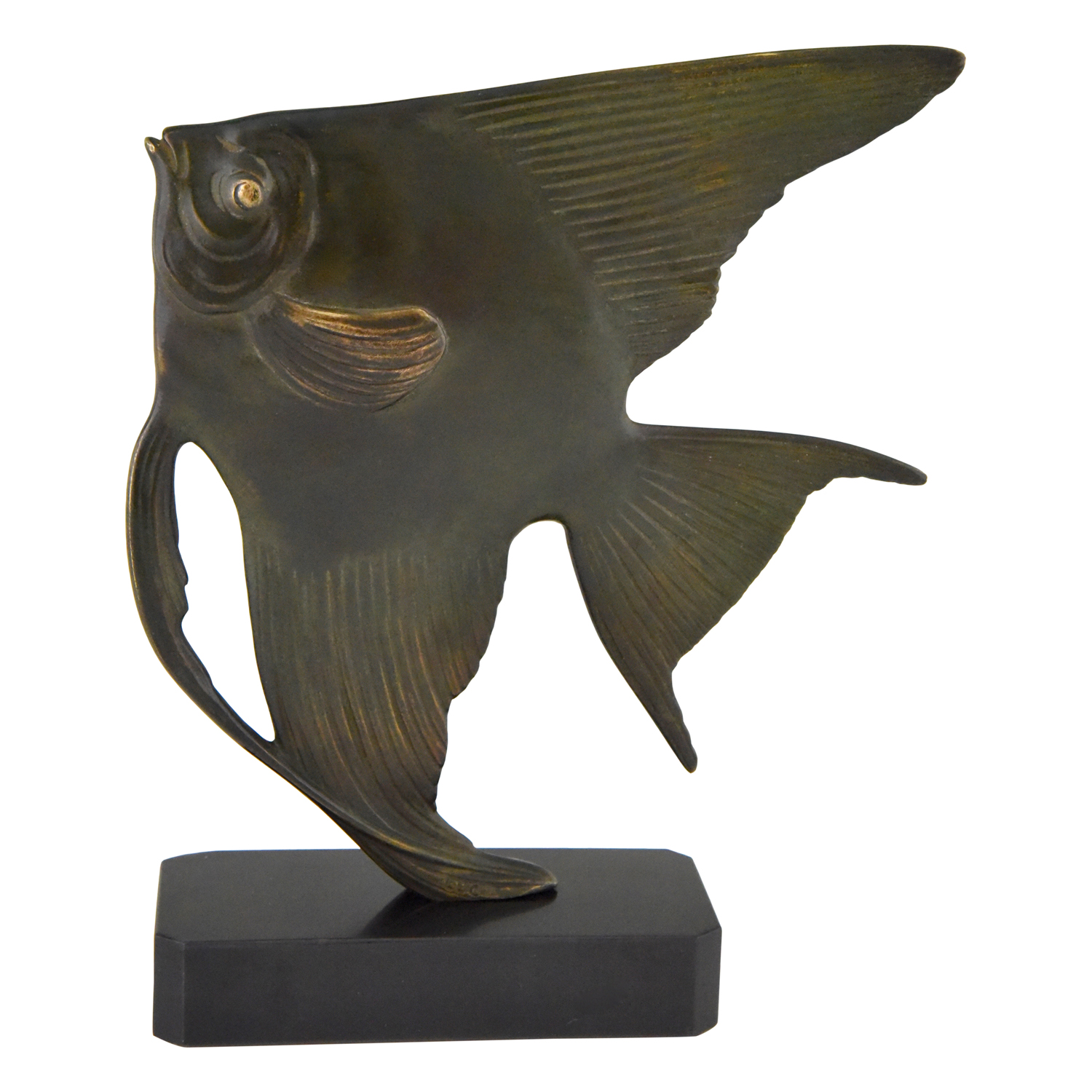 Art Deco Bronze Skulptur Fisch