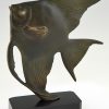Art Deco sculpture en bronze poisson