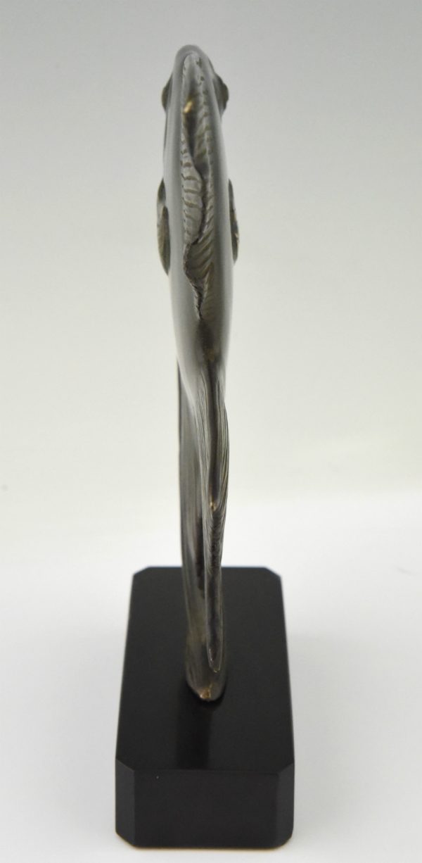 Art Deco bronzen beeld vis