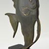 Art Deco bronze sculpture of a fish