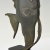 Art Deco sculpture en bronze poisson