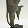 Art Deco Bronze Skulptur Fisch