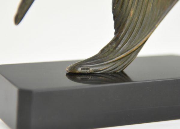 Art Deco sculpture en bronze poisson