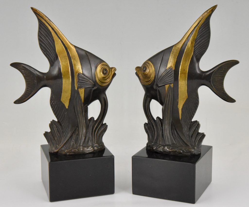 Art Deco fish bookends Deconamic