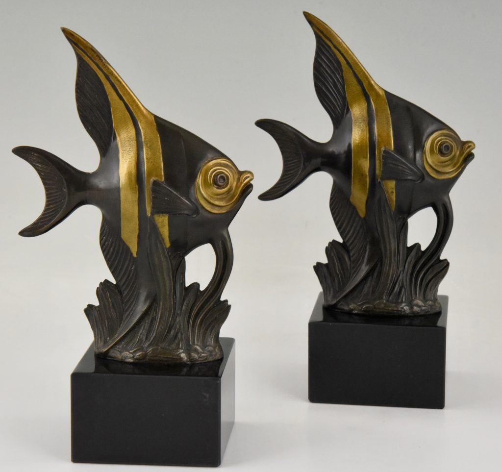 Art Deco fish bookends Deconamic