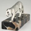 Art Deco sculpture silvered bronze panther