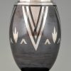 Art Deco Dinanderie vase with stylized geometric design.