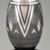 Art Deco Vase dinanderie au motifs géométriques