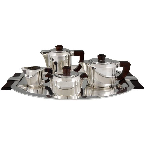 Verzilverd Art deco koffie servies 5 delig