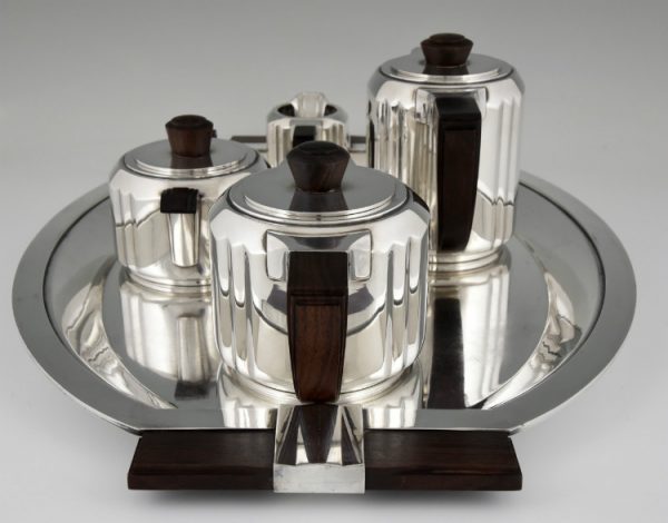 Verzilverd Art deco koffie servies 5 delig