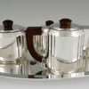 Service a cafe Art Deco 5 pieces metal argenté