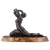 Art Deco bronzen beeld vrouwelijk naakt danseres