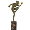 Art Deco sculpture en bronze nu aux cymbales