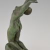 Art Deco sculpture en bronze femme nue