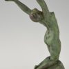 Art Deco sculpture en bronze femme nue