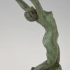 Art Deco sculpture en bronze femme nue