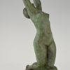 Art Deco sculpture en bronze femme nue