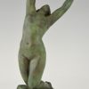 Art Deco sculpture en bronze femme nue