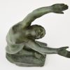 Art Deco sculpture en bronze femme nue